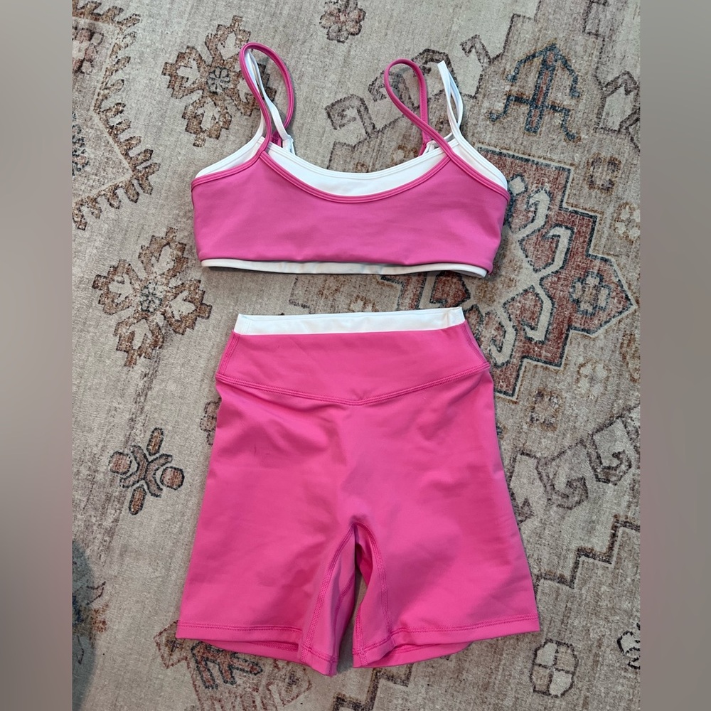 Liaison The Label Pink & White Active Bra Top